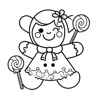 Gingerbread Girl Outline Coloring Pages