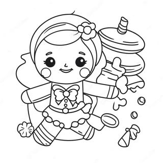 Gingerbread Girl With Festive Candy Coloring Page 36712-29526