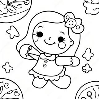 Gingerbread Girl With Festive Candy Coloring Page 36712-29527