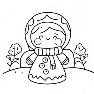 Gingerbread Girl Outline Coloring Pages