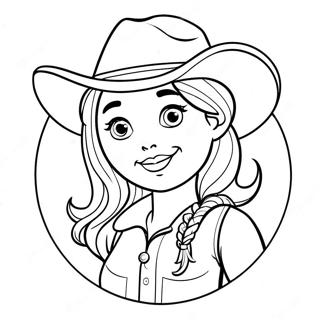 Cute Cowgirl With A Hat Coloring Page 3672-3032