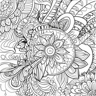 Abstract Relaxation Mandala Coloring Page 36732-29538