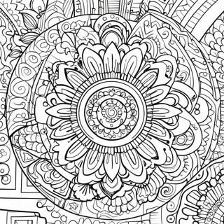 Abstract Relaxation Mandala Coloring Page 36732-29539