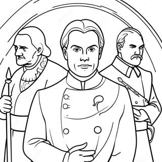 Xavier Riddle With Historical Figures Coloring Page 36753-29563