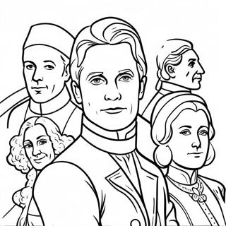 Xavier Riddle With Historical Figures Coloring Page 36753-29564