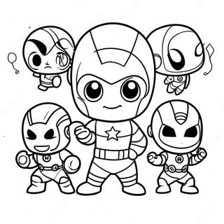 Baby Marvel Cute Chibi Avengers Coloring Page 36762-29559