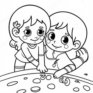 Brother And Sister Playing Together Coloring Page 36772-29566