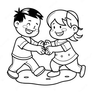 Brother And Sister Playing Together Coloring Page 36772-29568