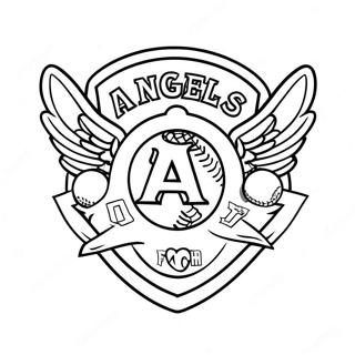 Angels Baseball Team Logo Coloring Page 36782-29578