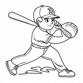 Angels Baseball Player Swinging Bat Coloring Page 36783-29582