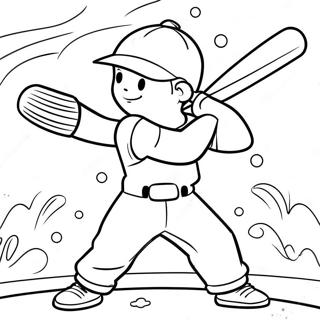 Angels Baseball Player Swinging Bat Coloring Page 36783-29583