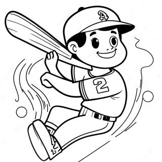 Angels Baseball Player Swinging Bat Coloring Page 36783-29584