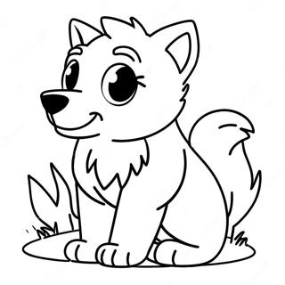 Adorable Cute Anime Wolf Pup Coloring Pages