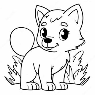 Adorable Cute Anime Wolf Pup Coloring Page 36802-29594