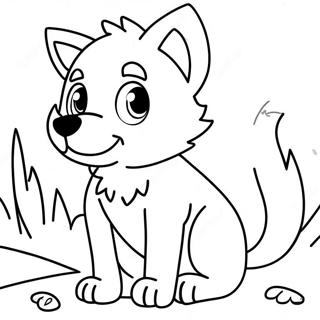 Adorable Cute Anime Wolf Pup Coloring Page 36802-29595