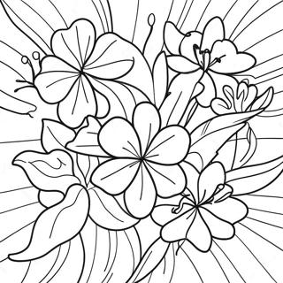 Hawaiian Flowers Coloring Page 36832-29618