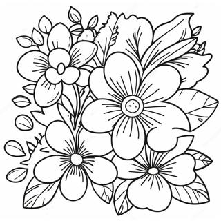 Vibrant Tropical Flowers Coloring Page 36833-29621