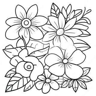 Vibrant Tropical Flowers Coloring Page 36833-29622