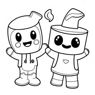 Cute Marshmello With Friends Coloring Page 36863-29646