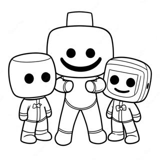 Cute Marshmello With Friends Coloring Page 36863-29647