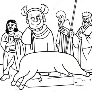 Leviticus Animal Sacrifice Coloring Page 36873-29659