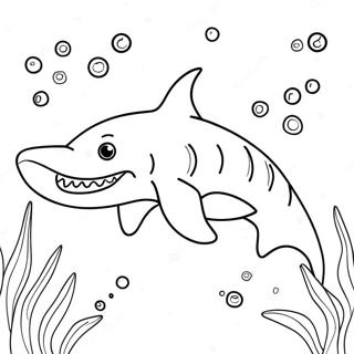 Cute Goblin Shark Swimming Coloring Page 36903-29683