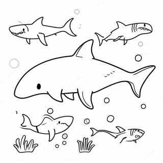 Cute Goblin Shark Swimming Coloring Page 36903-29684