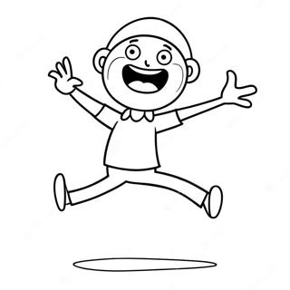 Funny Stick Man Dancing Coloring Page 36913-29686