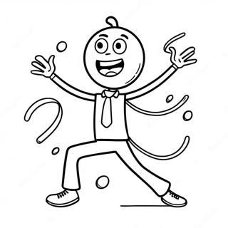 Funny Stick Man Dancing Coloring Page 36913-29688