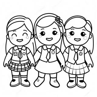 Colorful Girl Scout Troop Coloring Page 36923-29706