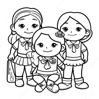 Colorful Girl Scout Troop Coloring Page 36923-29707