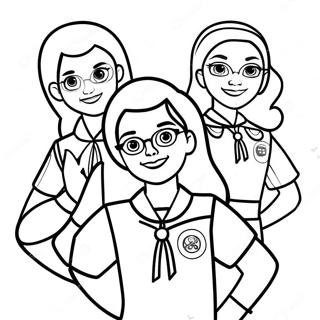 Colorful Girl Scout Troop Coloring Page 36923-29708