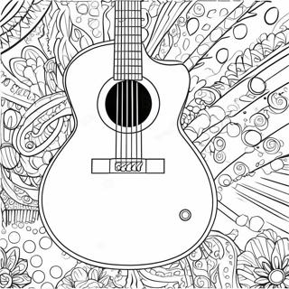 Colorful Guitar Coloring Page 3692-3042