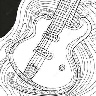 Colorful Guitar Coloring Page 3692-3043