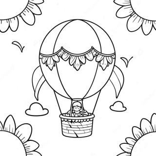 Whimsical Hot Air Balloon Adventure Coloring Page 36943-29711