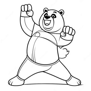 Po Performing A Powerful Kick Coloring Page 36963-29723