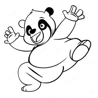 Po Performing A Powerful Kick Coloring Page 36963-29724