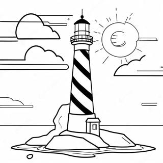 Lighthouse At Sunset Coloring Page 36972-29734