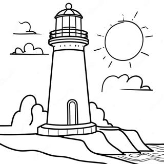 Lighthouse At Sunset Coloring Page 36972-29735