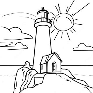 Lighthouse At Sunset Coloring Page 36972-29736