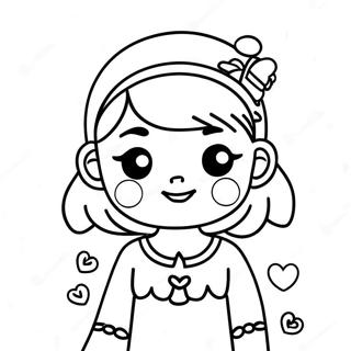 Easy Kawaii Girl Coloring Pages