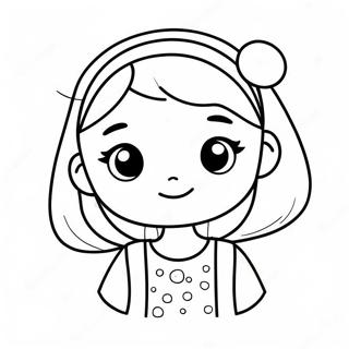 Easy Kawaii Girl Coloring Page 37012-29768