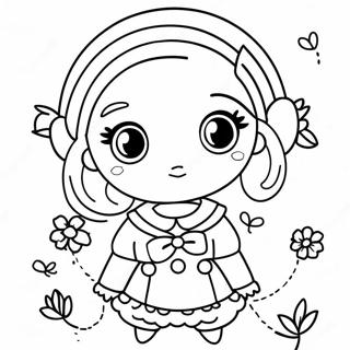 Cute Kawaii Girl With Big Eyes Coloring Page 37013-29762