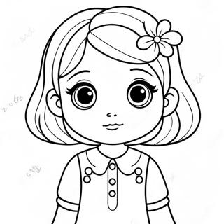 Cute Kawaii Girl With Big Eyes Coloring Page 37013-29764