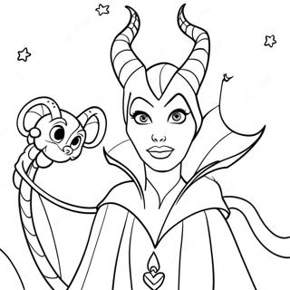 Maleficent With Dragon Coloring Page 3702-3054