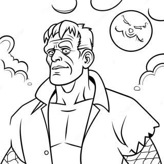 Frankenstein S Monster In The Moonlight Coloring Page 37033-29784