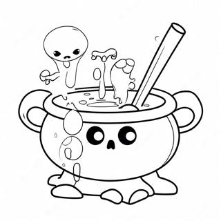 Spooky Cauldron With Bubbles Coloring Page 37063-29813