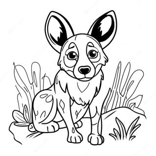 African Wild Dog Coloring Page 37072-29806