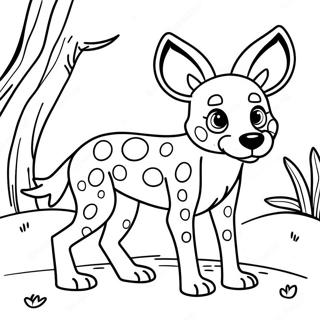 Playful African Wild Dog Coloring Page 37073-29809