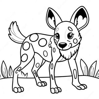 Playful African Wild Dog Coloring Page 37073-29811